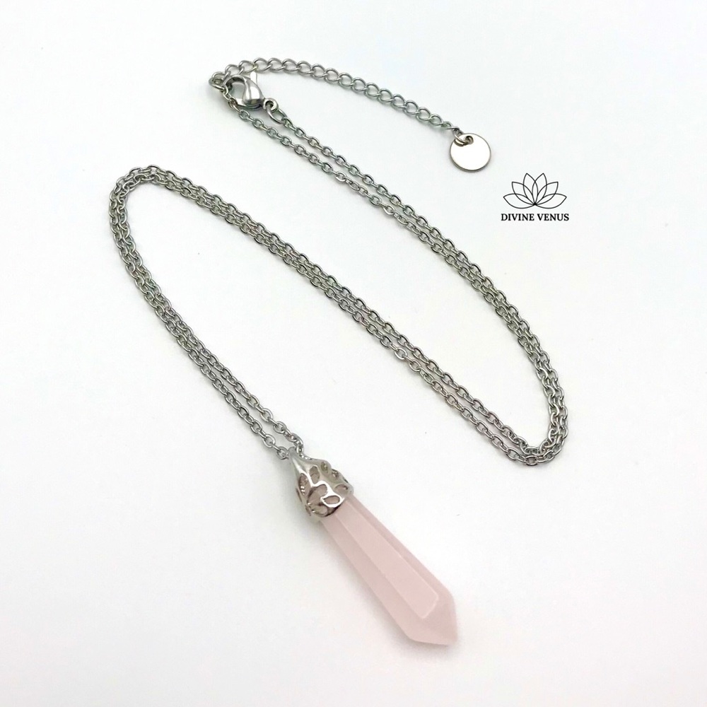 Rose Quartz Necklace | Stainless Steel